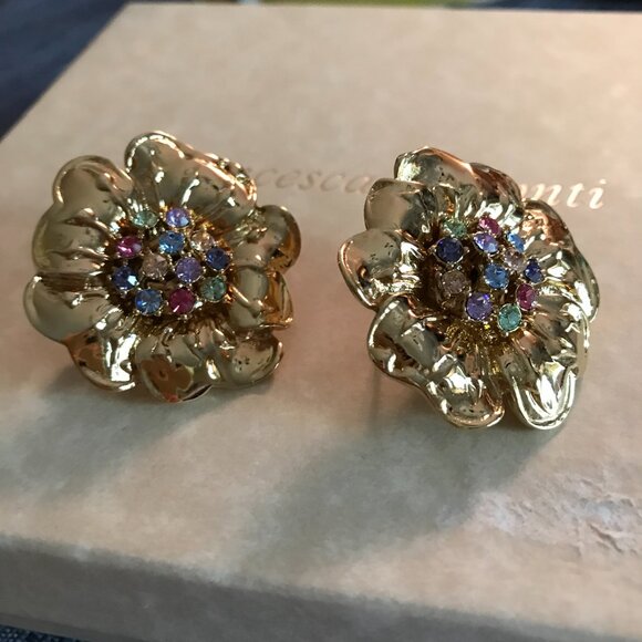 Flower Earrings Francesca Visconti in Original Box! - Picture 3 of 3